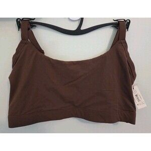 No Boundaries Women's XXL Stretch Scoop Bralette BROWN Bra Mesh Lining NEW